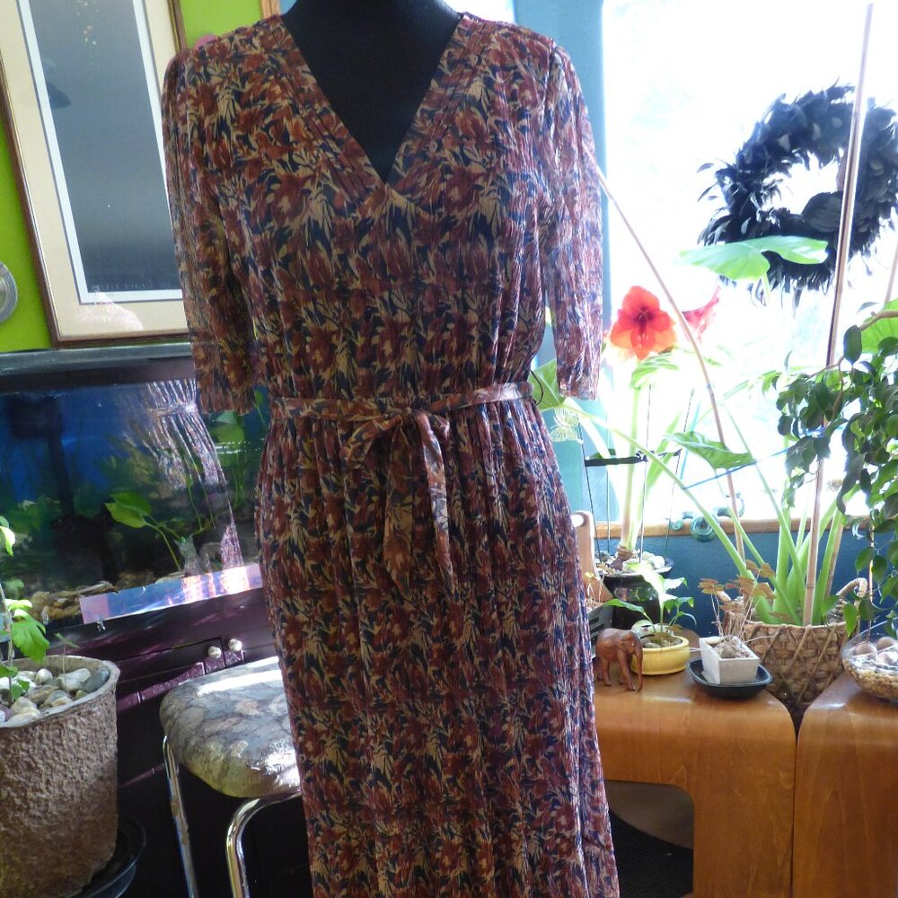 GRACE & MILA MULTI WITH LUREX BRUNETTE TIERED MAXI DRESS GOTH WEDDING BOHO L
